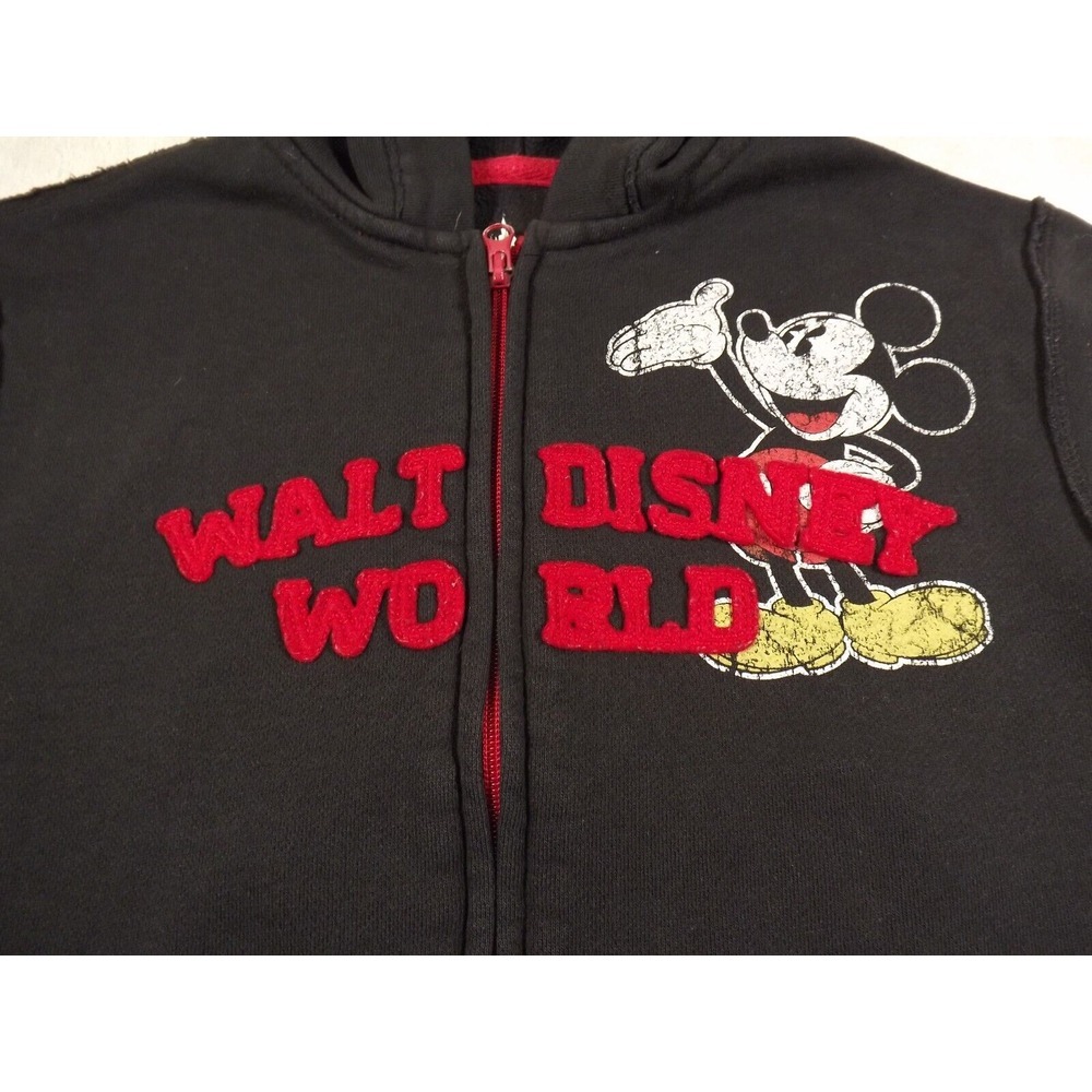 Disney Parks Hoodie Large Authentic Disneyland‎ Black Mikey Character Patches - Picture 2 of 12